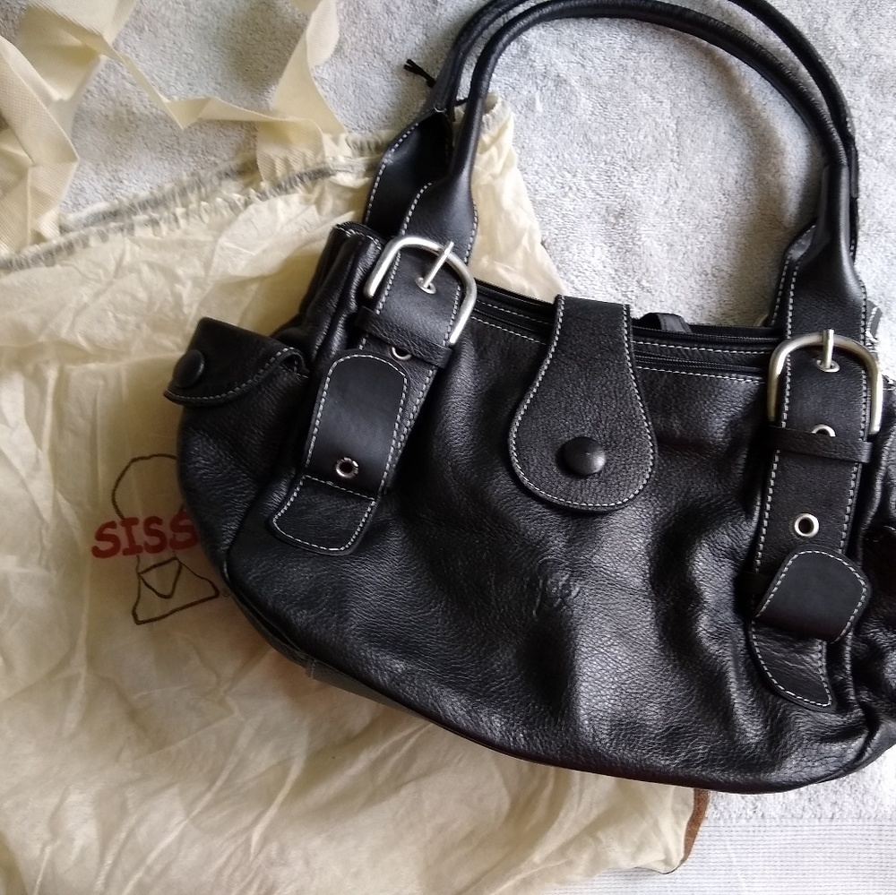 Black leather purse